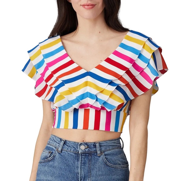 RTR Color Me Courtney Holly Ruffle Crop Top - size 6 - Picture 1 of 6